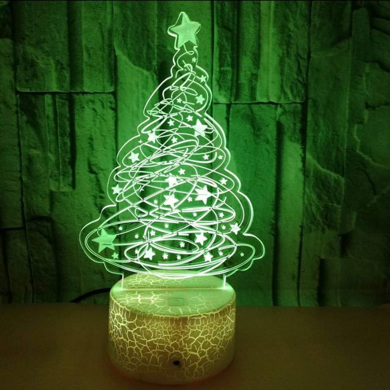 3D LED Christmas Tree Night Light – Color Changing Holiday Lamp