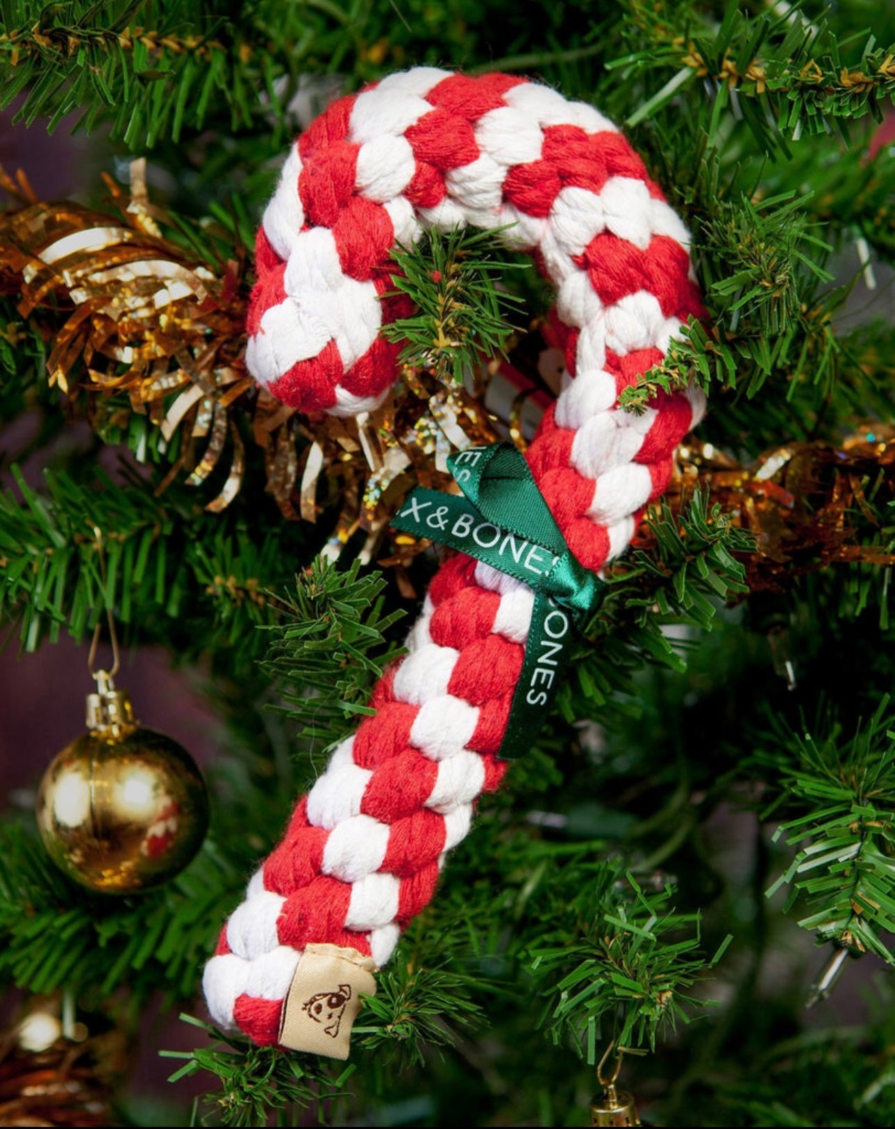 Christmas Candy Cane Rope Toy – Durable Holiday Chew Toy for Dogs