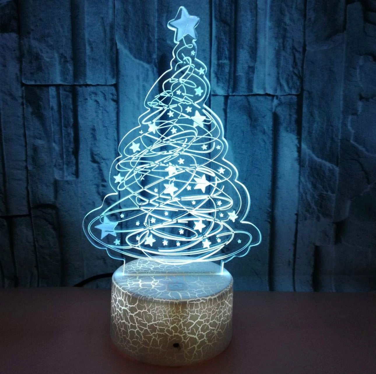 3D LED Christmas Tree Night Light – Color Changing Holiday Lamp