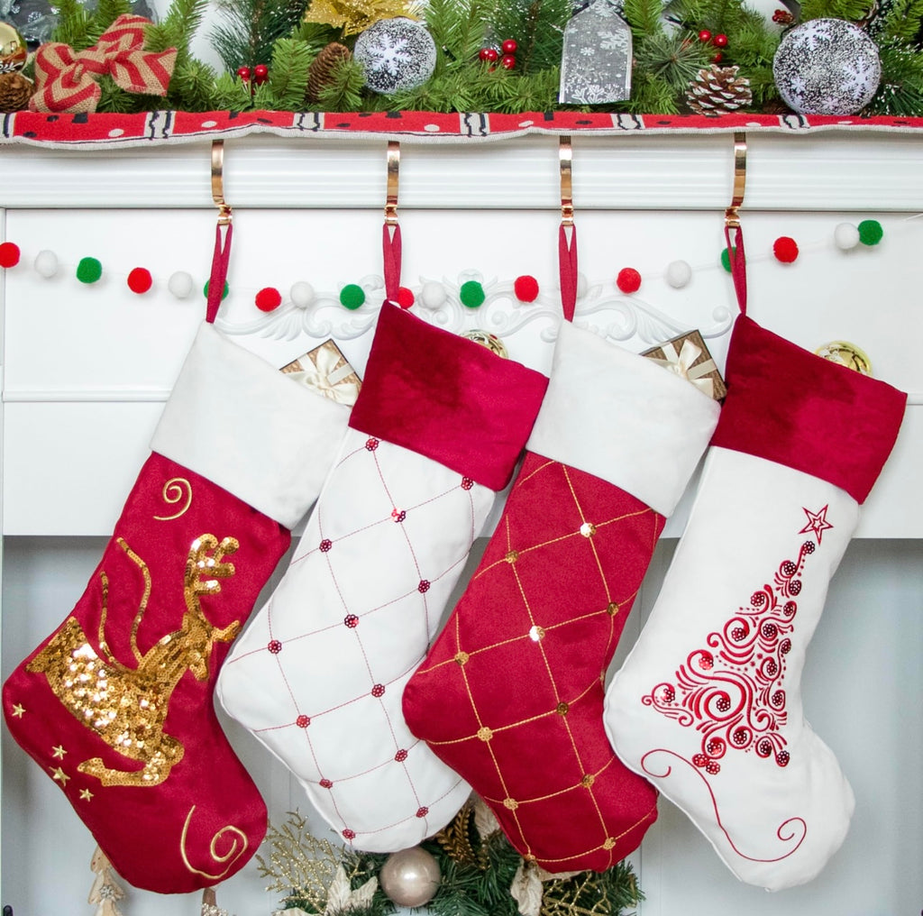 Christmas Stockings Set – 4-Pack Family Holiday Decoration