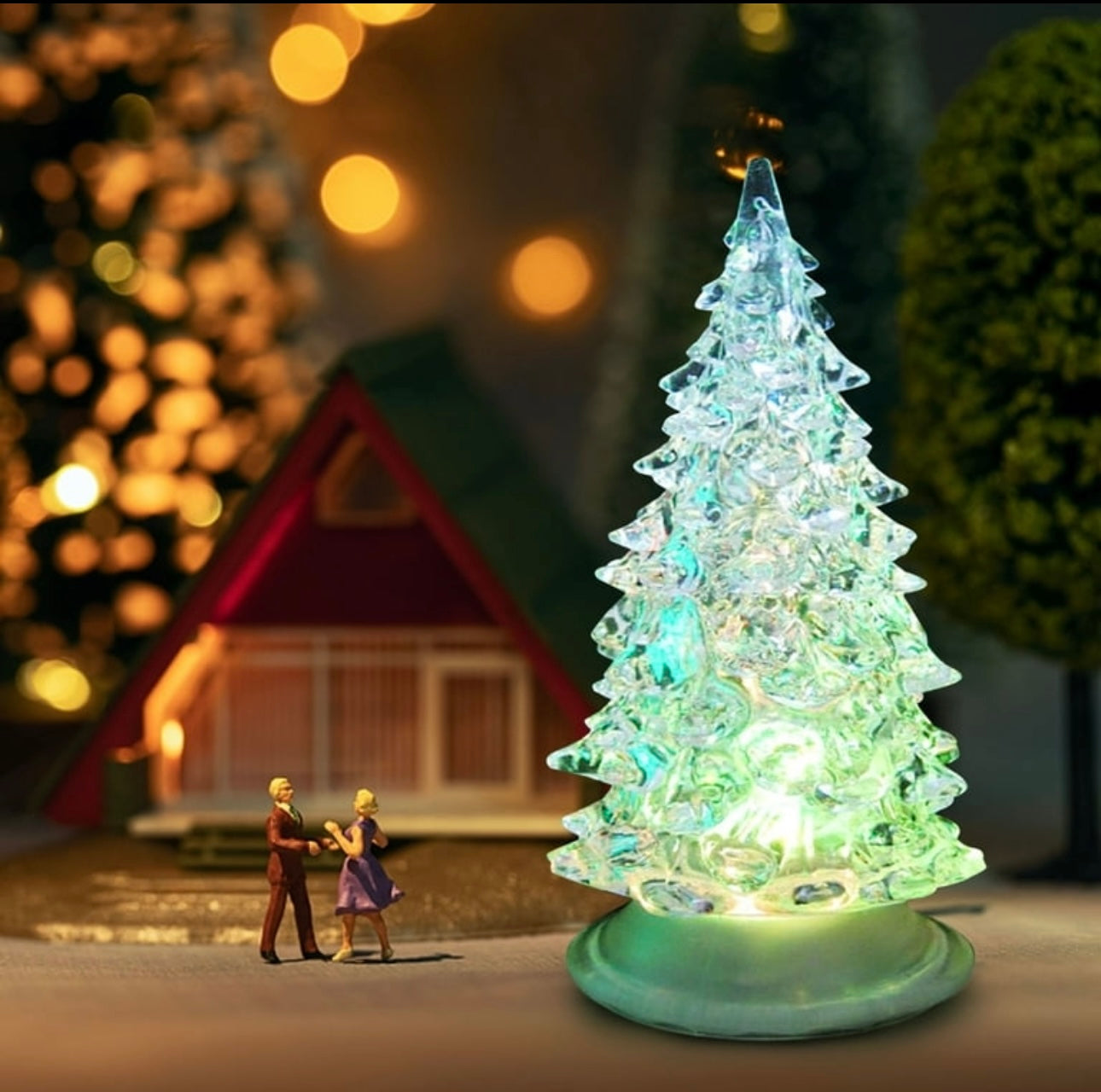 3D LED Christmas Tree Night Light – Color Changing Holiday Lamp