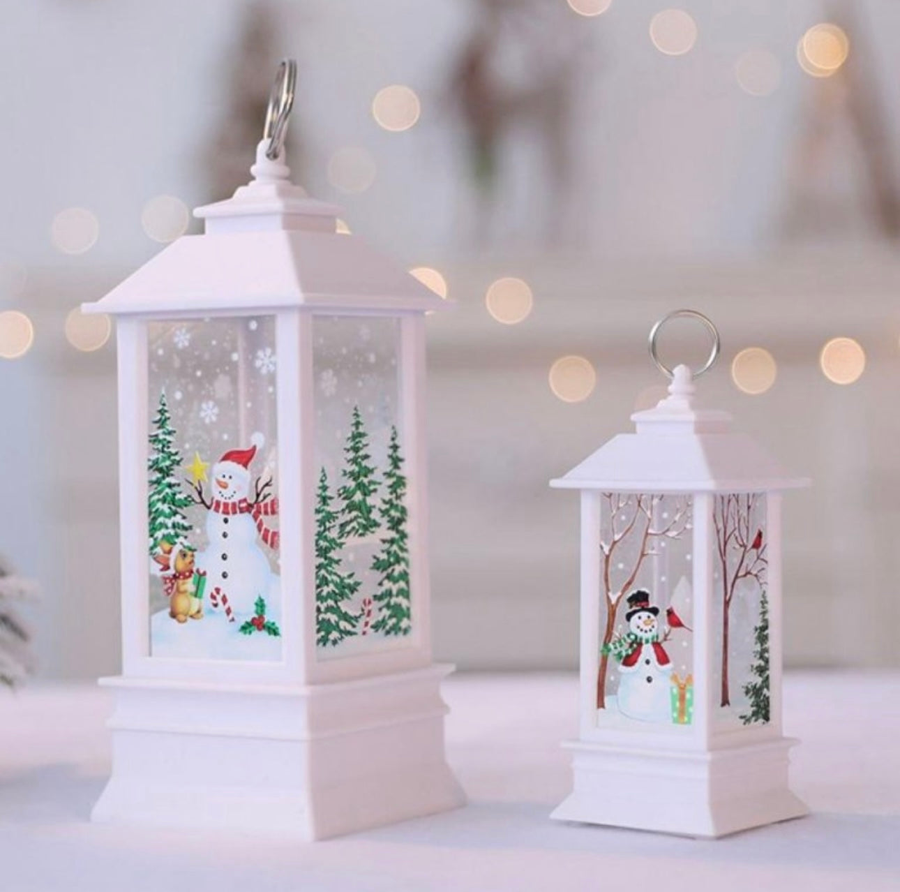 Christmas LED Lantern – Cozy Winter Cabin Holiday Décor
