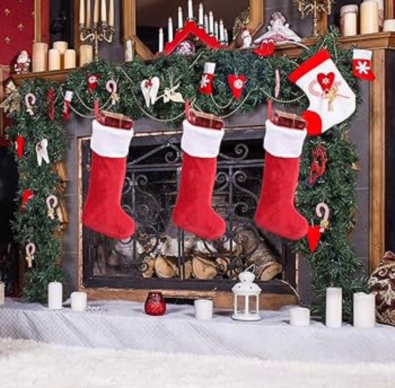 Christmas Stockings Set – 4-Pack Family Holiday Decoration