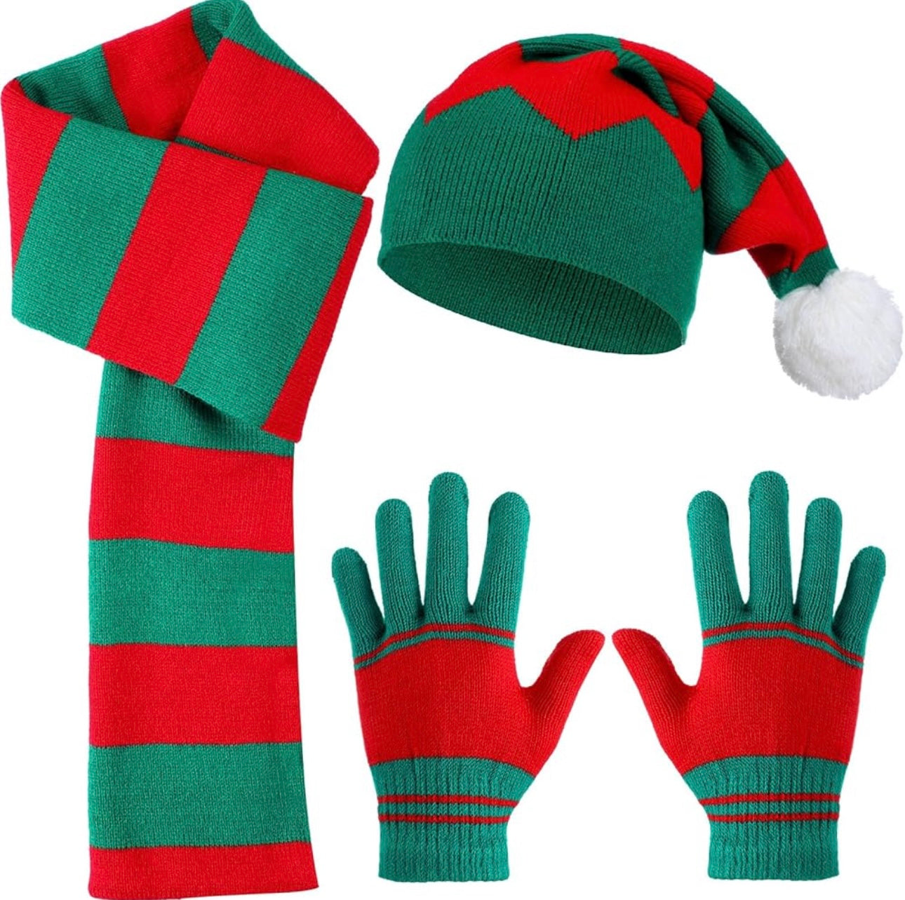 Kids Santa Hat & Gloves Set – Cozy Christmas Winter Set for Children