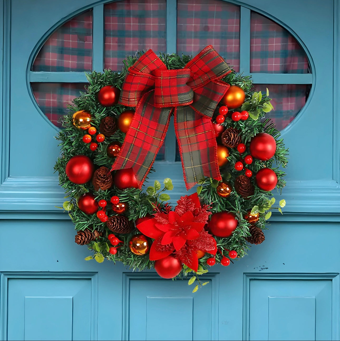 Christmas Front Door Wreath – Elegant Holiday Decoration