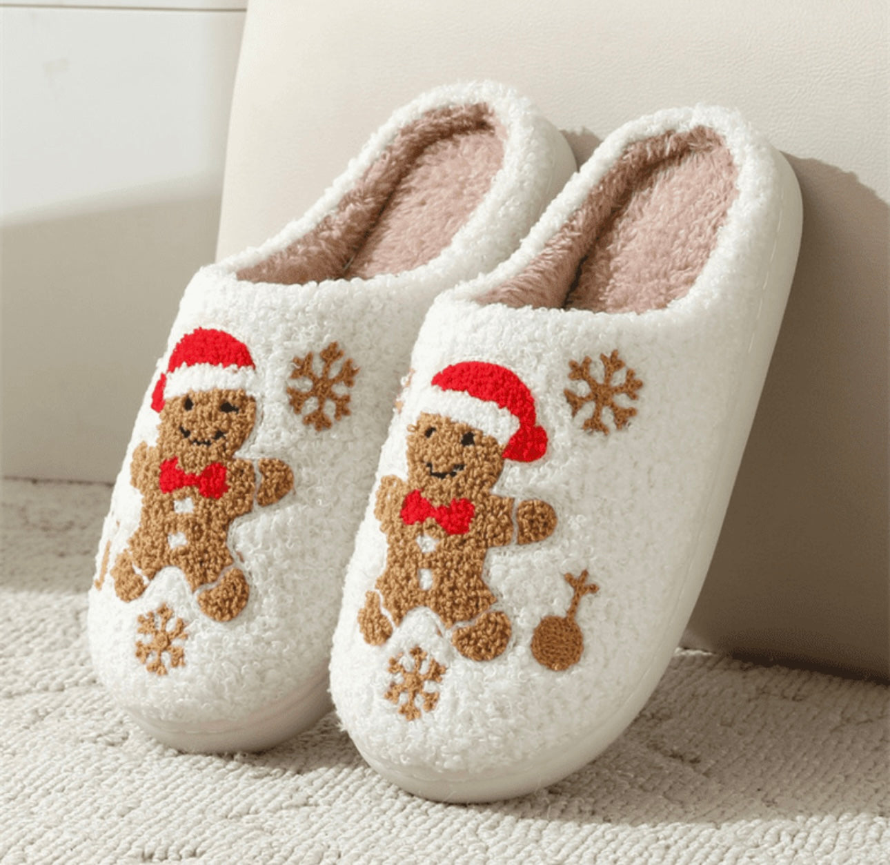 Funny Christmas Plush Slippers – Cozy Holiday Reindeer & Santa Feet