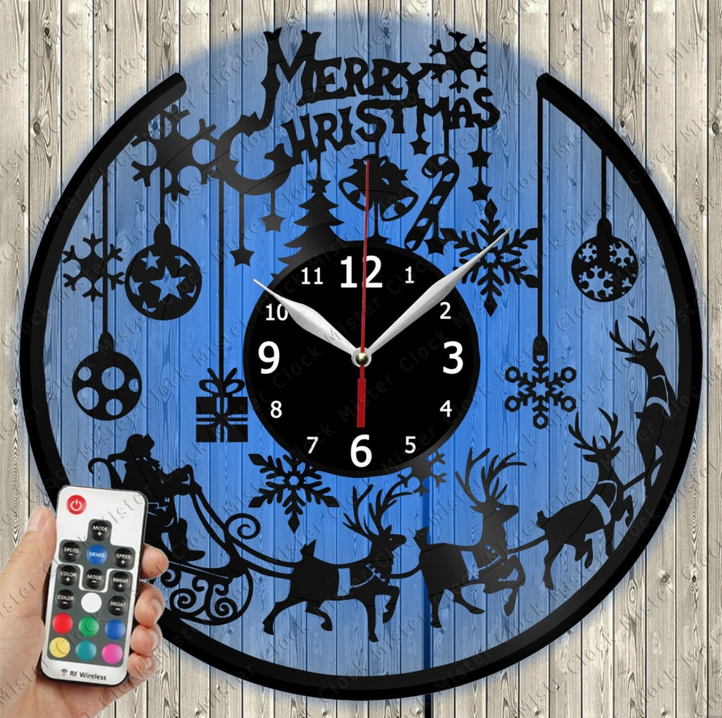 LED Christmas Tree Wall Clock – Light-Up Holiday Wall Decor