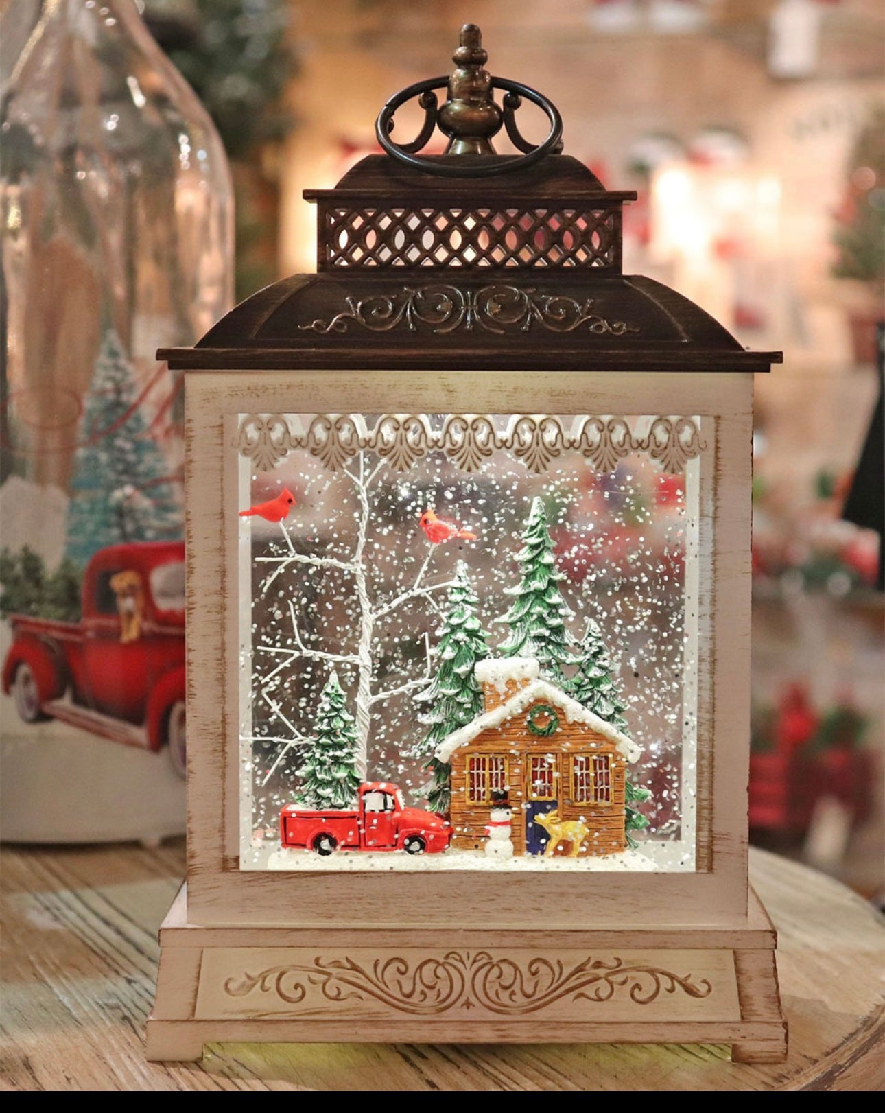 Christmas LED Lantern – Cozy Winter Cabin Holiday Décor