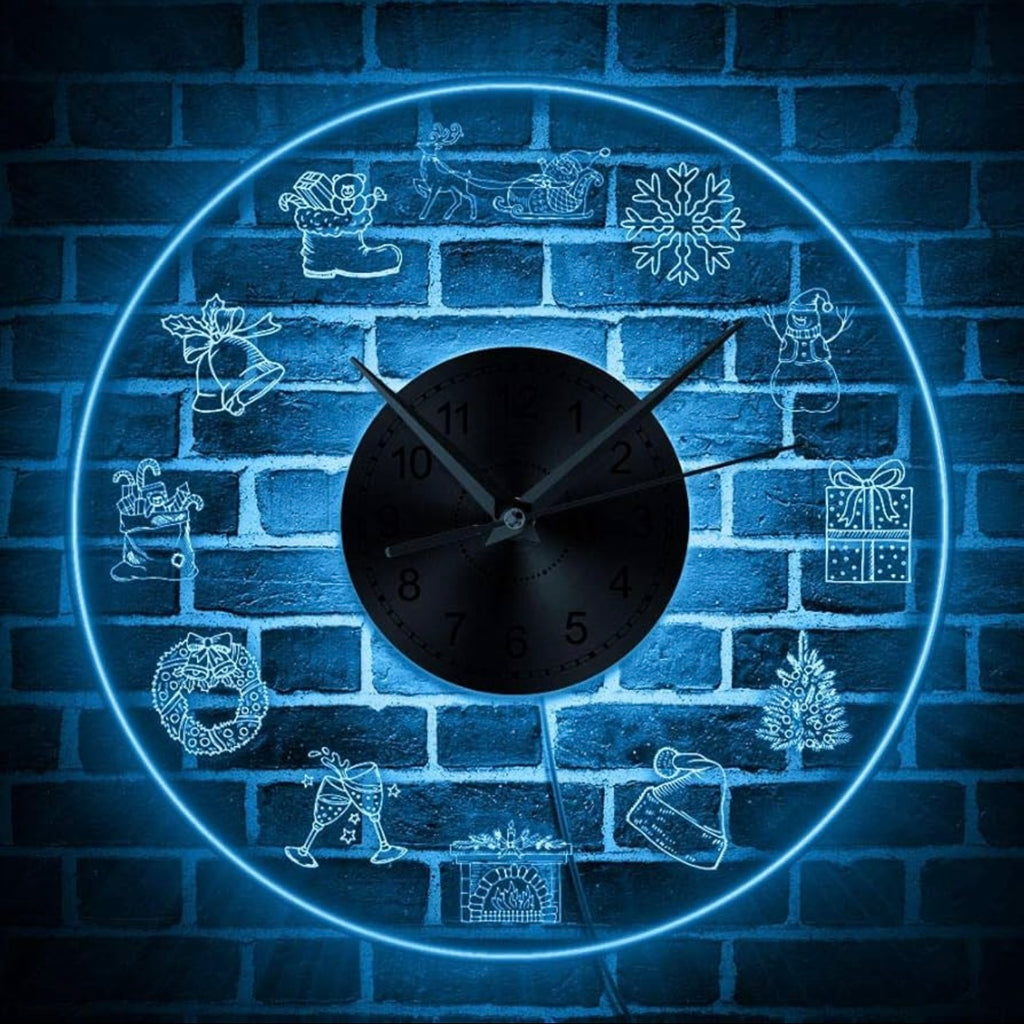 LED Christmas Tree Wall Clock – Light-Up Holiday Wall Decor