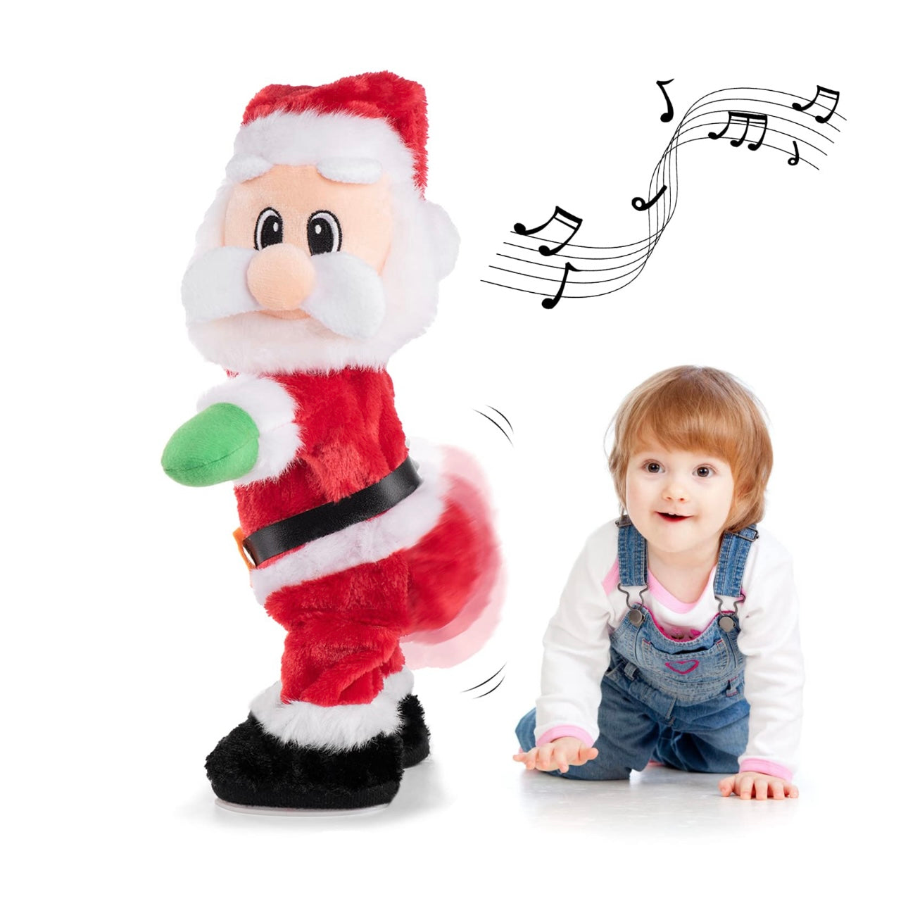 Christmas Dancing & Talking Plush Toy – LED Light-Up Holiday Edition
