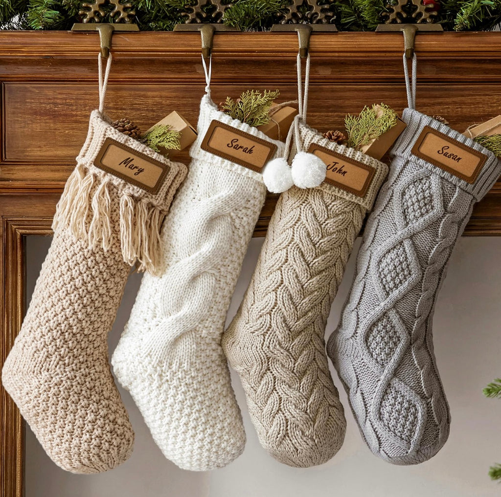 Christmas Stockings Set – 4-Pack Family Holiday Decoration