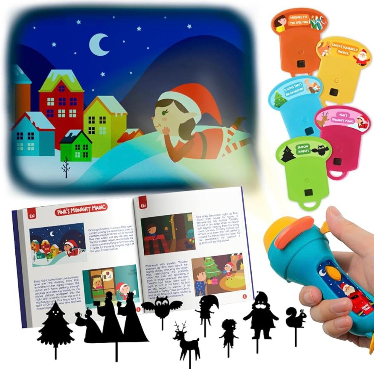 Christmas Story Projector Toy – Bedtime Light & Holiday Story Slides
