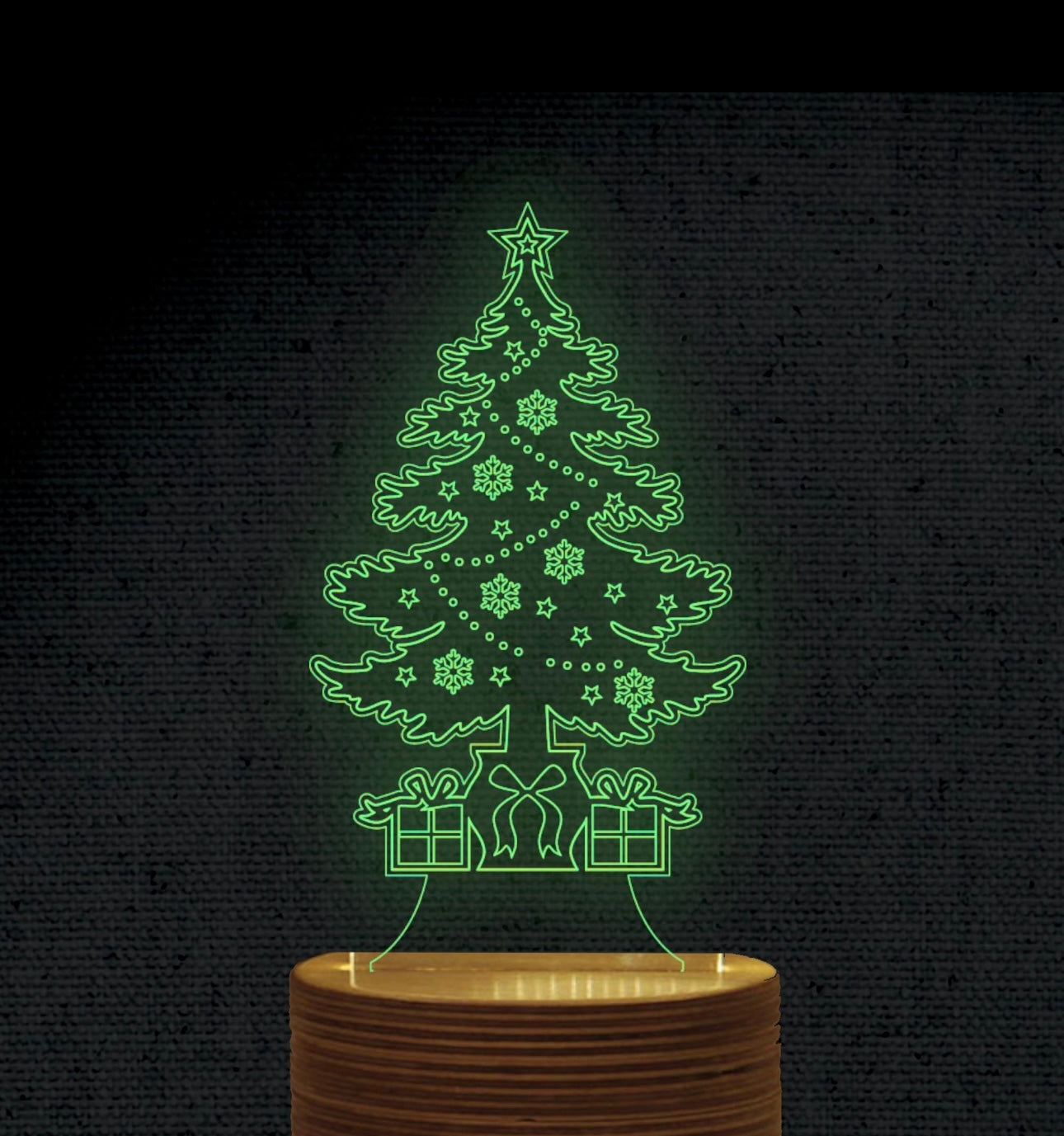 3D LED Christmas Tree Night Light – Color Changing Holiday Lamp