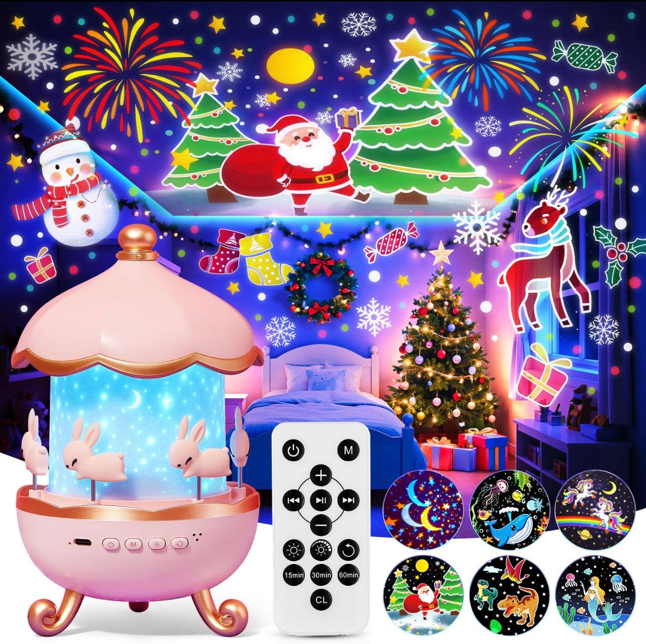 Christmas Story Projector Toy – Bedtime Light & Holiday Story Slides