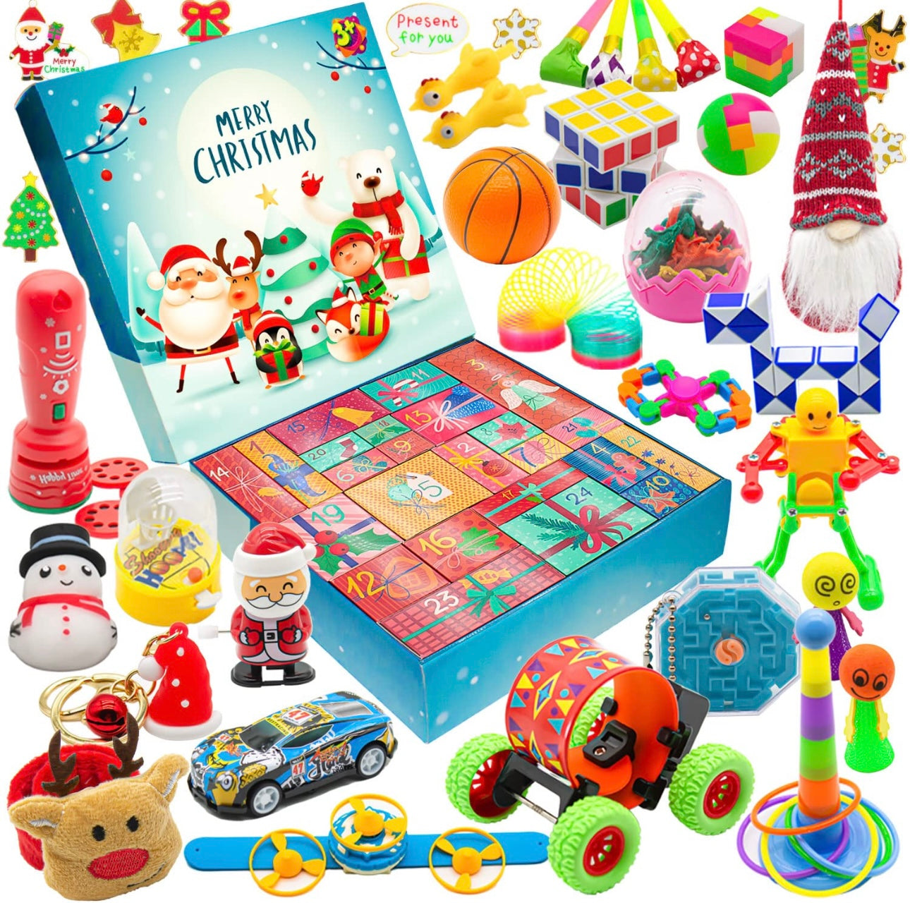 Kids Christmas Advent Calendar – 24 Days of Surprise Holiday Toys